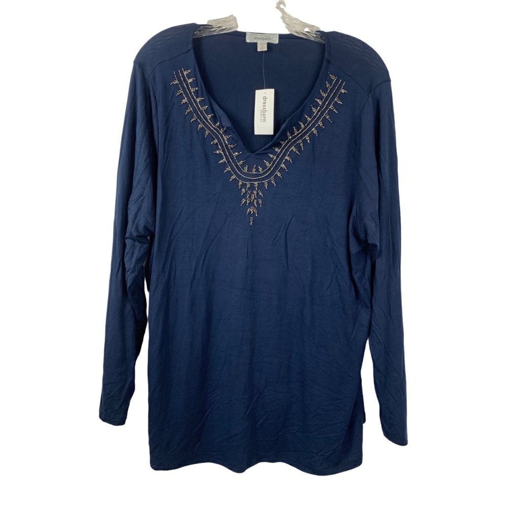 Dressbarn Women's Navy Blue Blouse